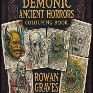 Demonic,ancient horrors colouring book: A Spine-Chilling Collection of 50+ Demonic & Ancient Horror Designs for Fearless Adults and Brave Teens”